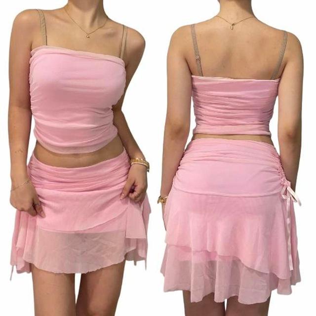 Vintage Women's Pleated Dress - Pink - S on Productcaster.