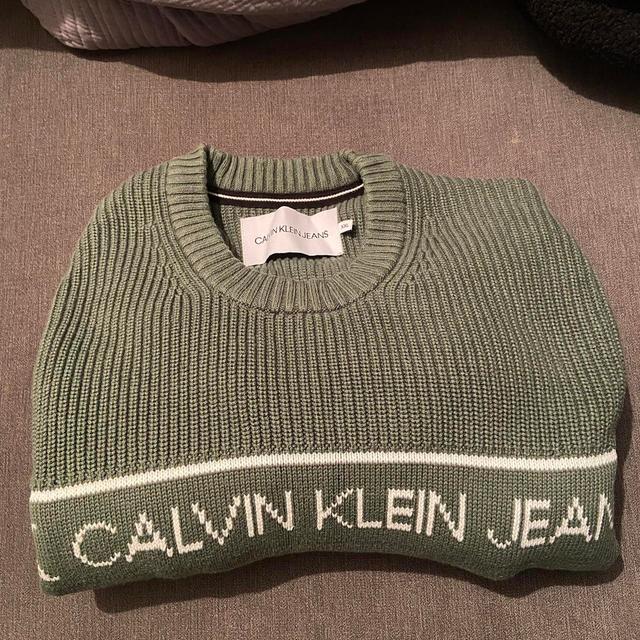 Calvin Klein Men's Jumper - Green/Khaki - XXL on Productcaster.