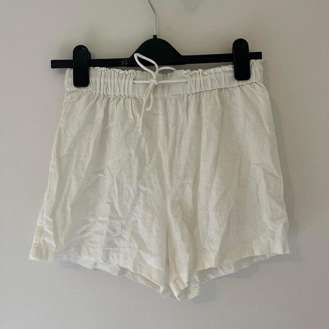 Primark Women's Shorts - White - UK 10 on Productcaster.