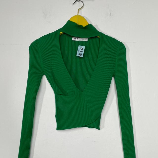 Zara Women's Blouse - Green - M on Productcaster.