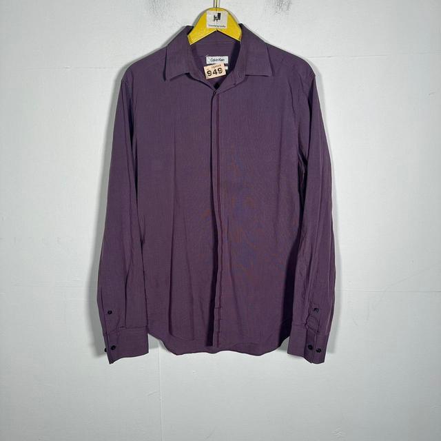 Calvin Klein Men's Shirt - Purple - S on Productcaster.