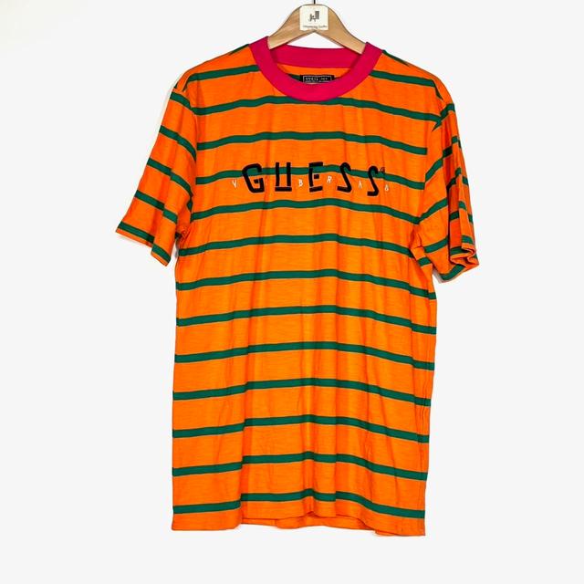 Guess Men's T-shirt - Orange - S on Productcaster.