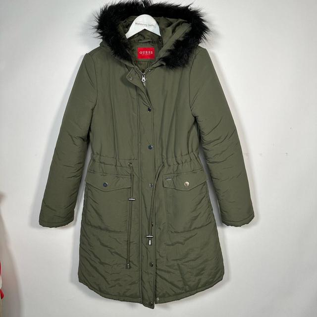 Guess Women's Parka - Khaki/Green - S on Productcaster.