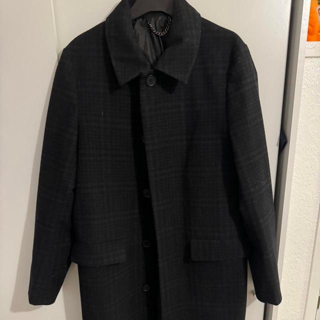 Topman Men's Overcoat - Black/Grey - XS on Productcaster.