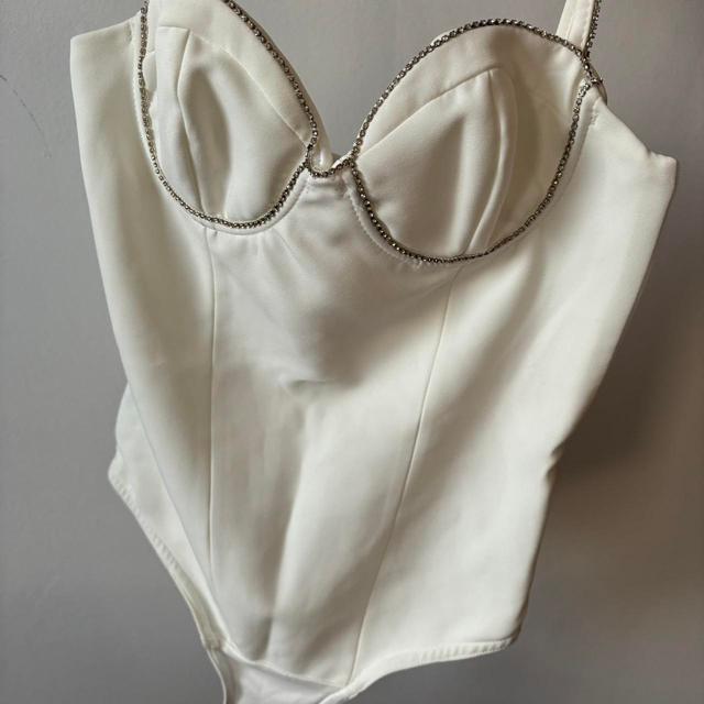 Zara Women's Bodysuit - White/Multi - 6 on Productcaster.