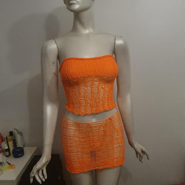 Custom Women's Crop top - Orange - One size on Productcaster.