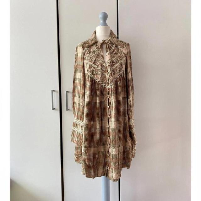 Free People Women's Pleated Dress - Brown - XS on Productcaster.