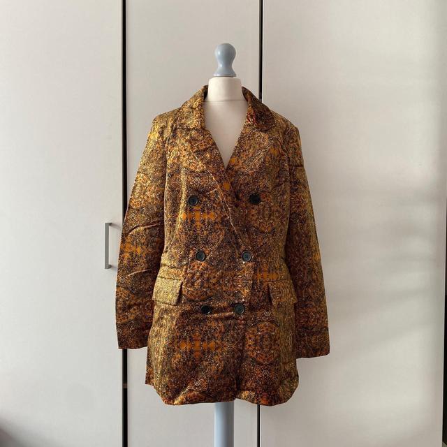 Free People Women's Blazer Jacket - Brown/Multi - S on Productcaster.