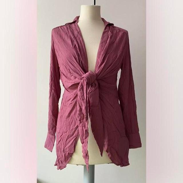 Free People Women's Blouse - Pink/Purple - XS on Productcaster.