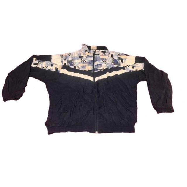 Vintage Men's Lightweight Jacket - Black/Blue - L on Productcaster.