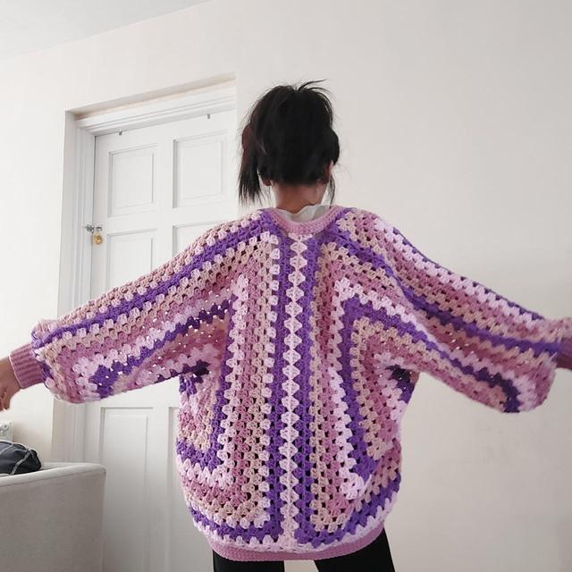 Handmade Women's Cardigan - Purple - S on Productcaster.