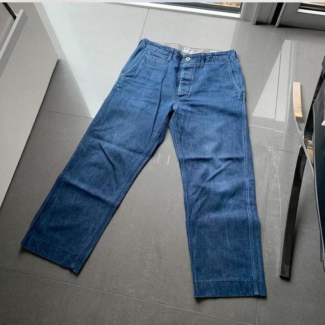 Vintage Men's Distressed Jeans - Blue/Navy - 32" on Productcaster.