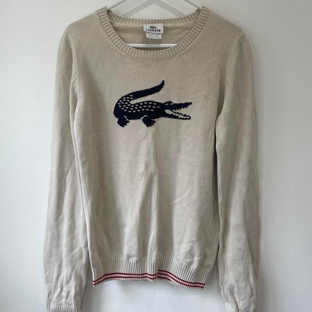 Lacoste Women's Sweatshirt - Cream/Tan - M on Productcaster.