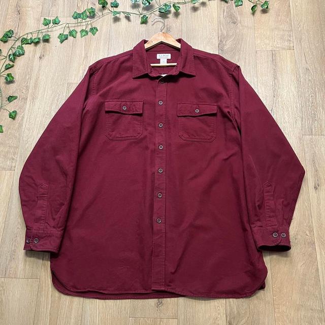 L.L.Bean Men's Shirt - Burgundy - 3XL on Productcaster.