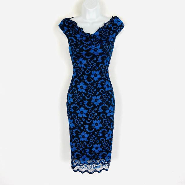 Women's Midi Dress - Black/Blue - 8 on Productcaster.