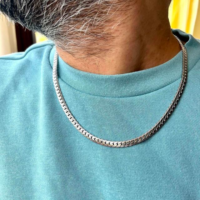 Men's Necklace - Silver on Productcaster.