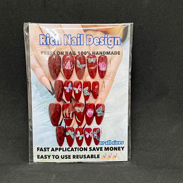 False nails - Red/Multi on Productcaster.