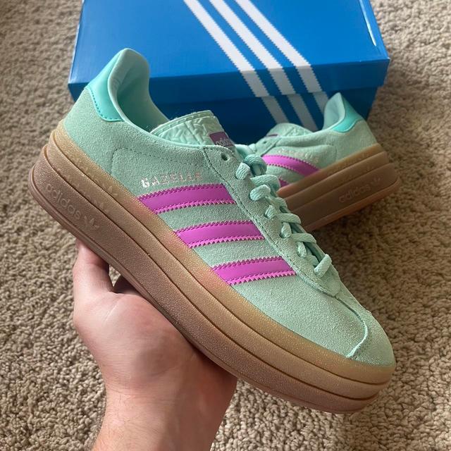 Adidas Women's Trainers - Pink/Green - UK 5.5 on Productcaster.