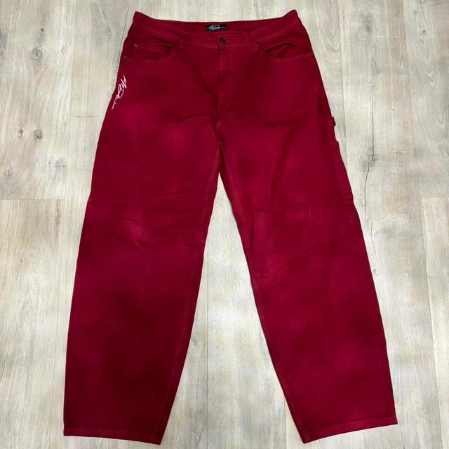 Vintage Men's Wide leg Jeans - Red - 36" on Productcaster.