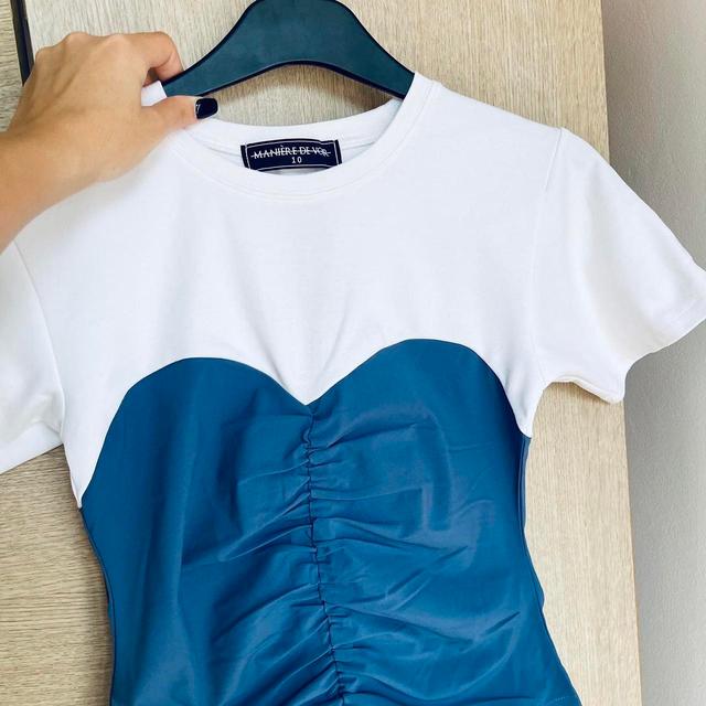 Maniere De Voir Women's T-shirt - White/Blue - 10 on Productcaster.