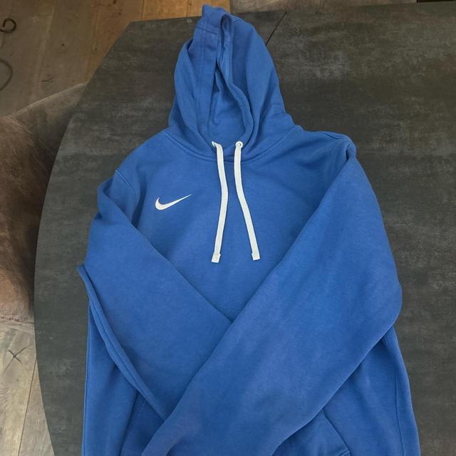 Nike Men's Hoodie - Blue/White - S on Productcaster.