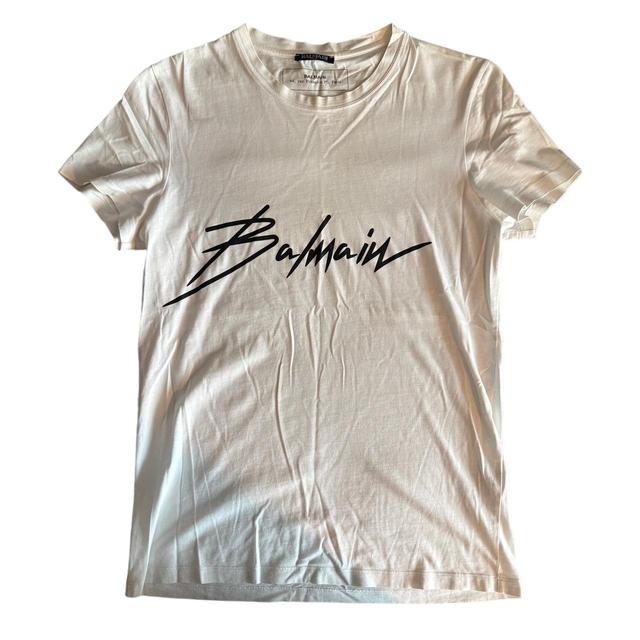 Balmain Men's T-shirt - White - S on Productcaster.