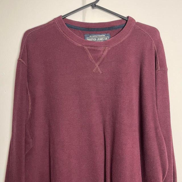 Nautica Men's Sweatshirt - Burgundy - L on Productcaster.