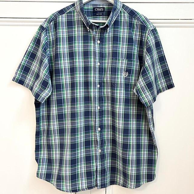 Chaps Men's Shirt - Blue/Green - L on Productcaster.