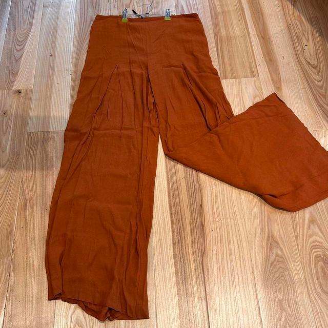 Women's Trousers - Orange/Burgundy - UK 12 on Productcaster.