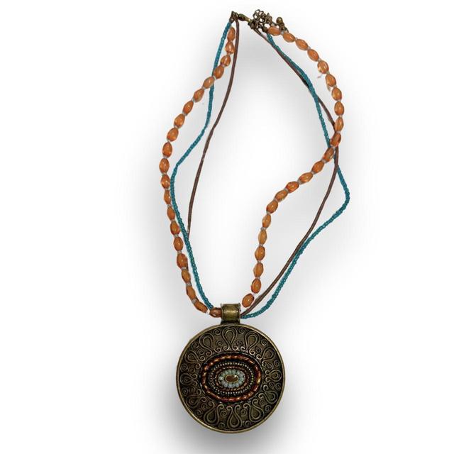 Women's Necklace - Brown/Multi on Productcaster.