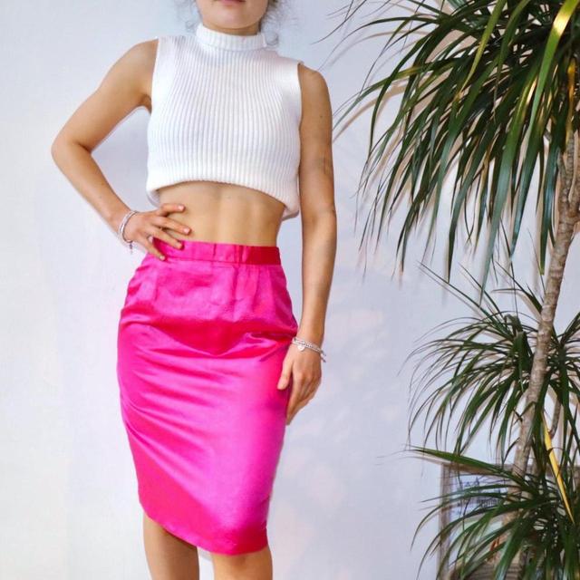 Vintage Women's Midi Skirt - Pink - UK 6 on Productcaster.