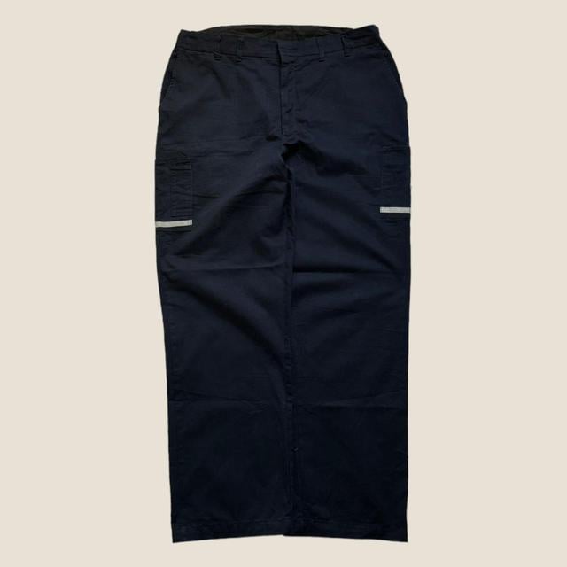 Vintage Men's Straight leg Cargo Trousers - Navy - 38" on Productcaster.