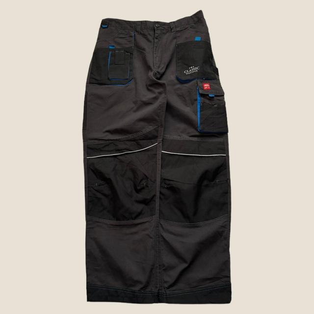 Vintage Men's Straight leg Cargo Trousers - Black/Grey - 32" on Productcaster.