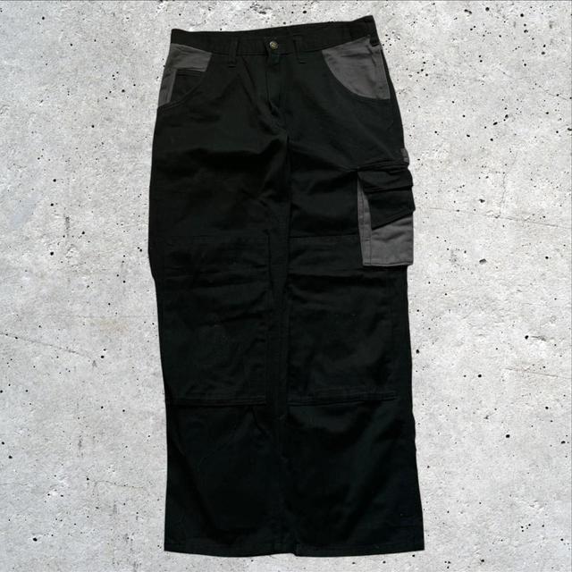 Vintage Men's Straight leg Cargo Trousers - Black/Grey - 32" on Productcaster.