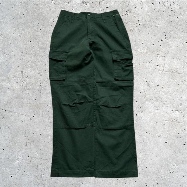 Vintage Men's Straight leg Cargo Trousers - Green - 30" on Productcaster.