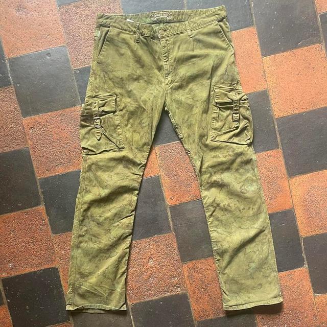 Vintage Men's Slim Cargo Trousers - Green/Khaki - 38" on Productcaster.