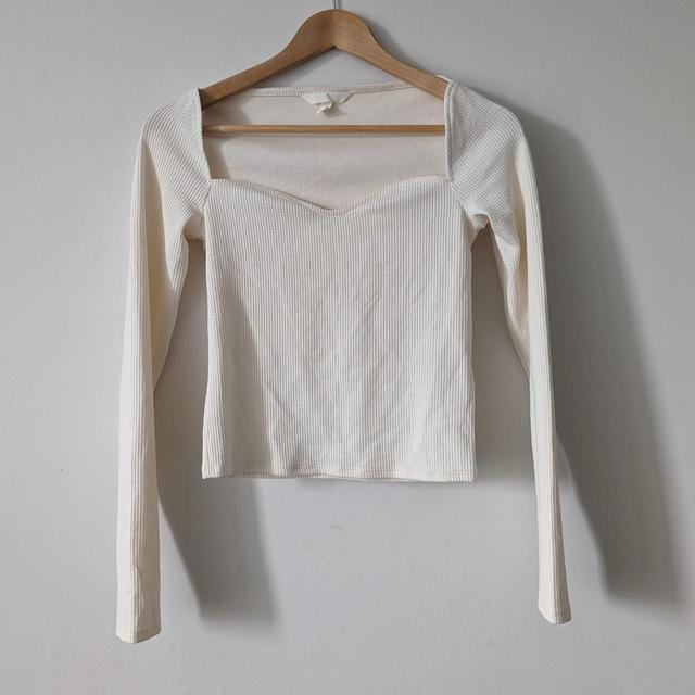 H&M Women's T-shirt - White/Cream - S on Productcaster.