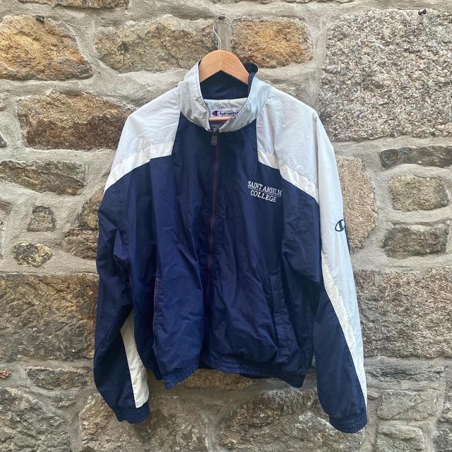 Champion Men's Windbreaker Jacket - Blue - XL on Productcaster.