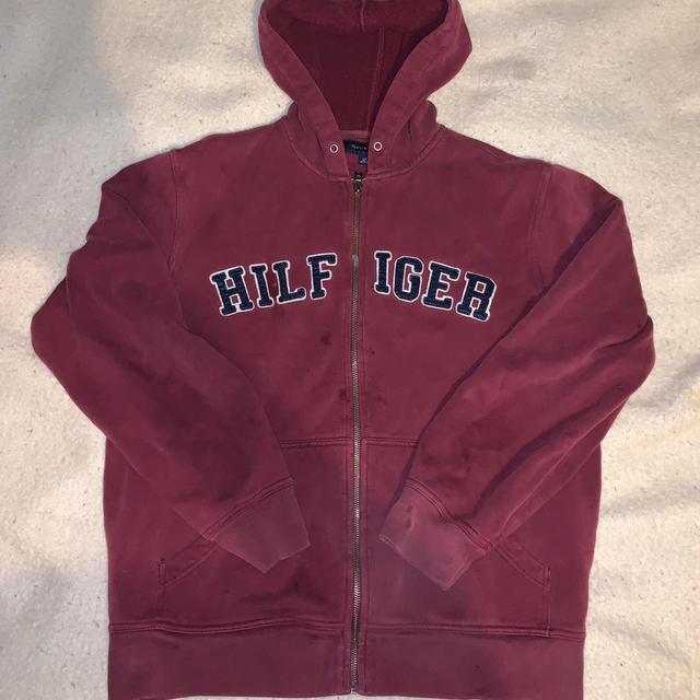 Tommy Hilfiger Men's Hoodie - Burgundy - M on Productcaster.