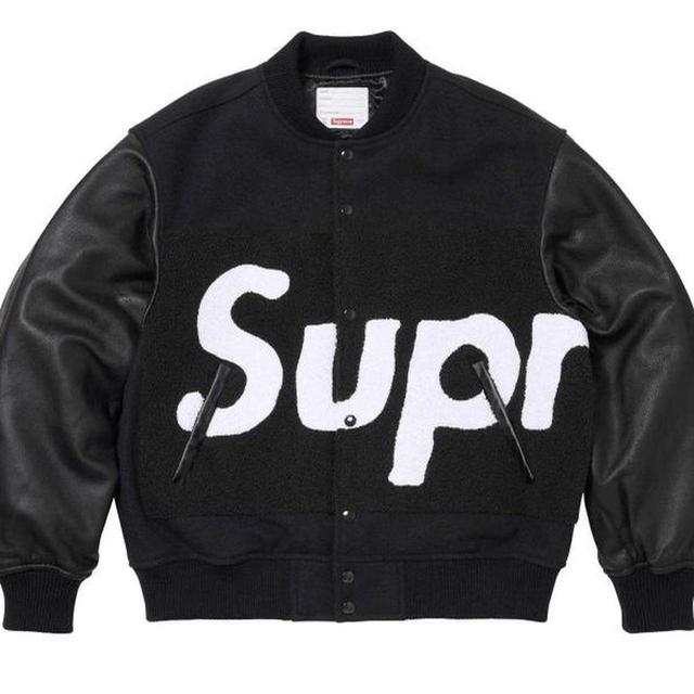 Supreme Men's Varsity Jacket - Black - L on Productcaster.