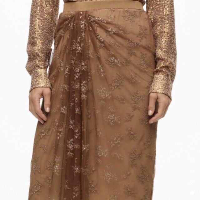 Zara Women's Midi Skirt - Brown/Tan - S on Productcaster.