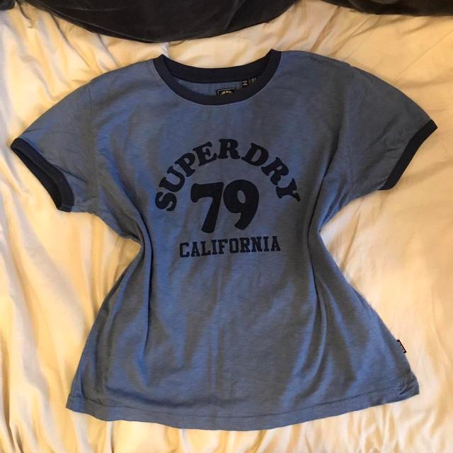 Superdry Women's T-shirt - Blue/Navy - 8 on Productcaster.