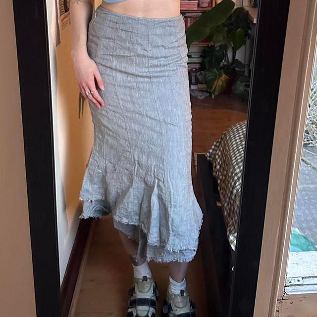 Vintage Women's Maxi Skirt - Grey/Blue - S on Productcaster.