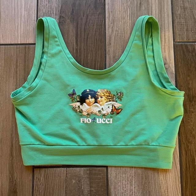 Fiorucci Women's Crop top - Green - S on Productcaster.