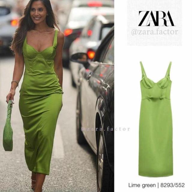 Zara Women's Dress - Green - L on Productcaster.