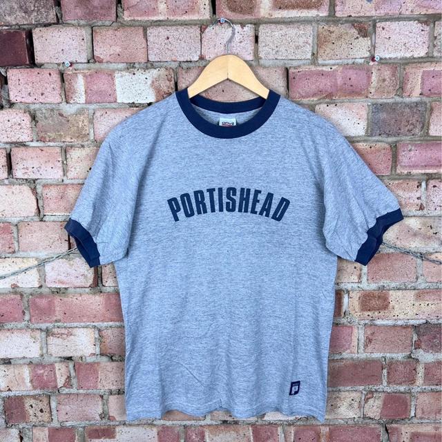 Anvil Men's T-shirt - Grey/Navy - M on Productcaster.