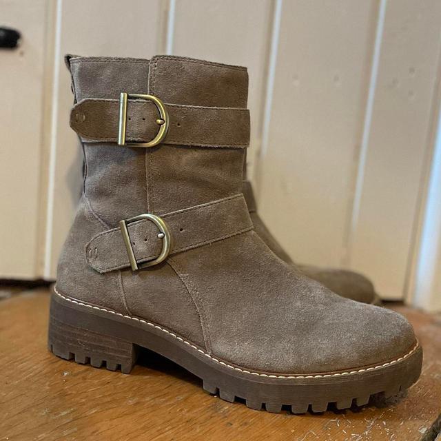 M&S Collection Women's Biker Boots - Grey/Brown - UK 4 on Productcaster.