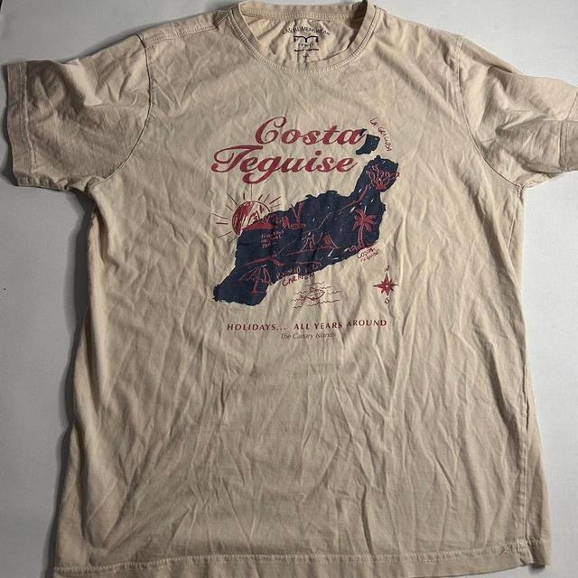 Vintage Men's T-shirt - Cream/Tan - L on Productcaster.