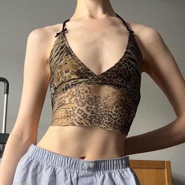 Women's Crop top - Brown/Multi - XXS on Productcaster.