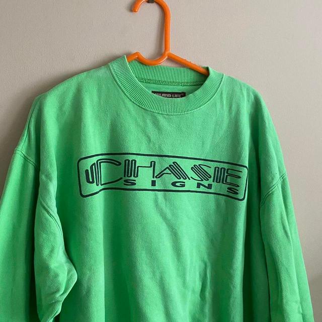 Men's Sweatshirt - Green/Black - L on Productcaster.